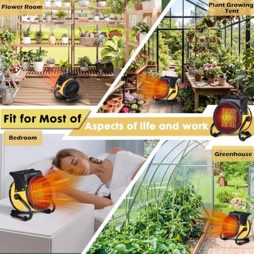 Outdoor Heaters for Patio, 1500W Electric Garage Heater, Yellow - Image 7