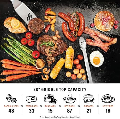 Blackstone 2311 Iron Forged 28” Omnivore Griddle with X-Braced Hood, Powder Coated Steel, Black - Image 5