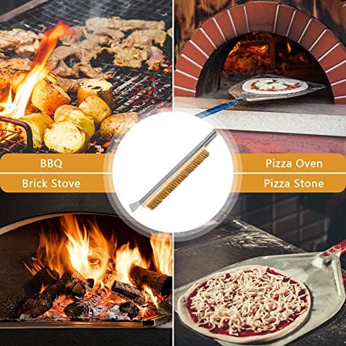 Aolso Pizza Oven Brush, 26" Brush and Stainless Steel Scraper for Pizza Stone, BBQ Grill Cleaning Brush Non Scratch Heat Proof Brass Bristles with Screwdriver, Outdoor Pizza Oven Accessories - Image 7