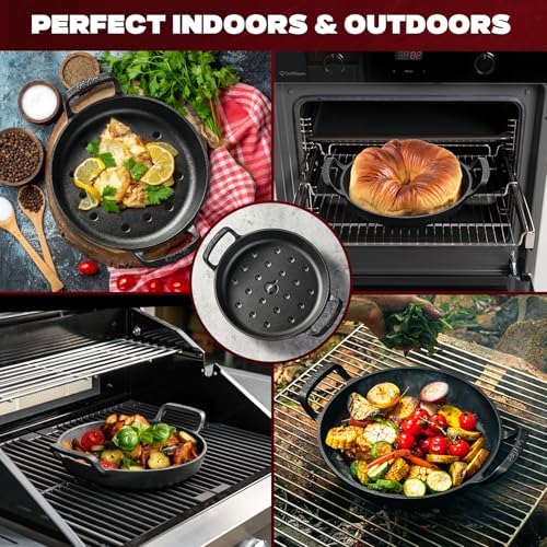 onlyfire Pre-Seasoned Cast Iron Skillet, 10 Inch Frying Pan - Image 6