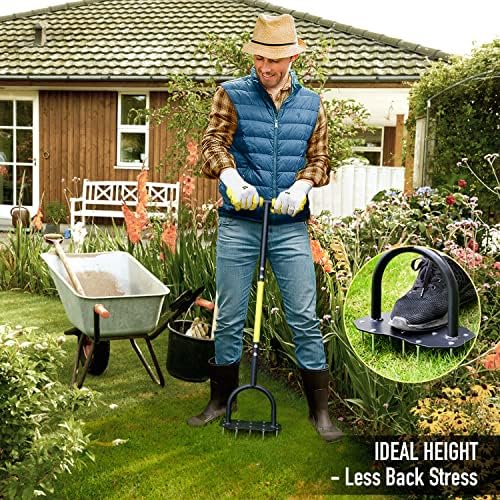Jardineer Lawn Aerator Tool, Updated 36" Spike Aerator Lawn Tool with Longer Spikes, Pre-Assembled Manual Grass Aerator for Lawn Aeration, Soil Aerating - Image 4