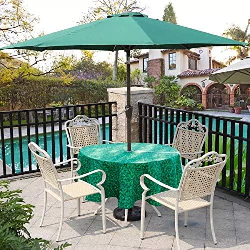 EHouseHome Outdoor and Indoor 60inch Round Tablecloth with Umbrella Hole and Zipper, Waterproof Zippered Patio Cloths, Spring/Summer Table Covers for Backyard Circular Table/BBQs/Picnic - Image 2