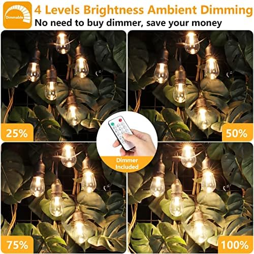 Mlambert 96FT(2x48FT) 3 Colors LED Outdoor String Lights with Remote, Black - Image 4