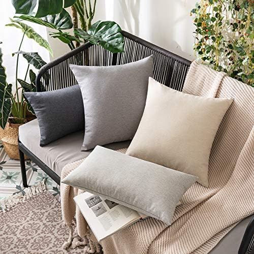 MIULEE Decorative Outdoor Pillow Covers Euro Waterproof 24x24 Beige - Image 5