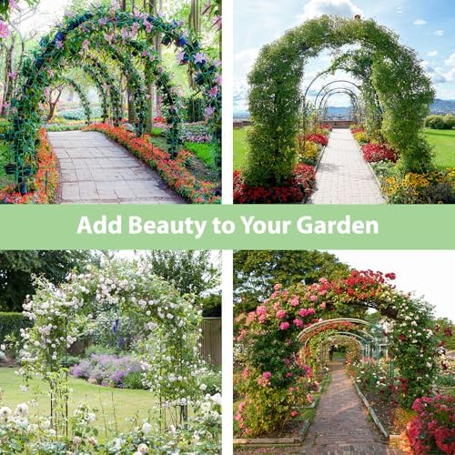 RUBFAC 7.8ft Garden Arch, Metal Trellis for Climbing Plants Outdoor - Image 7