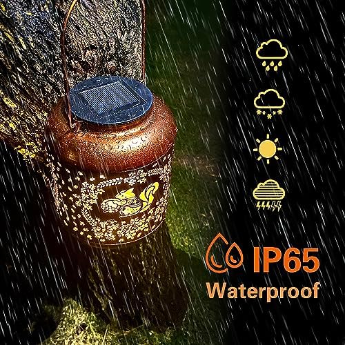 Squirrel Solar Lanterns Outdoor Waterproof Hanging Solar Lights Squirrel Gifts for Women Men Metal Decorative LED Lanterns for Yard,Patio,Lawn,Tabletop,Pathway,Landscape,Garden Decor - Image 5
