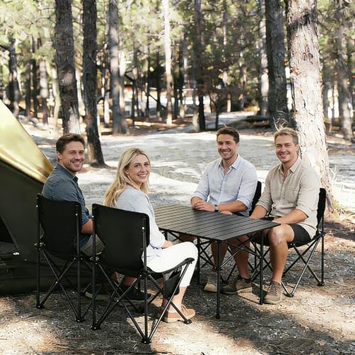 Camping Table with 4 Chairs, Portable Folding Picnic Table Set - Image 2