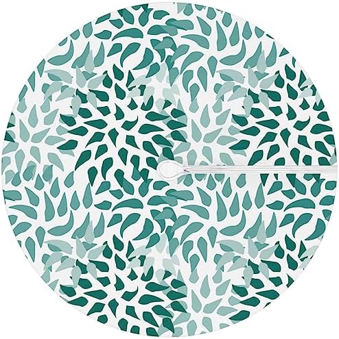Fitted Round Tablecloth with Umbrella Hole and Zipper Abstract Nature Outdoor Elastic Table Cloth 45"-56" Oil-Proof Waterproof Green Nature Patio Table Cover for Picnic Party - Image 6