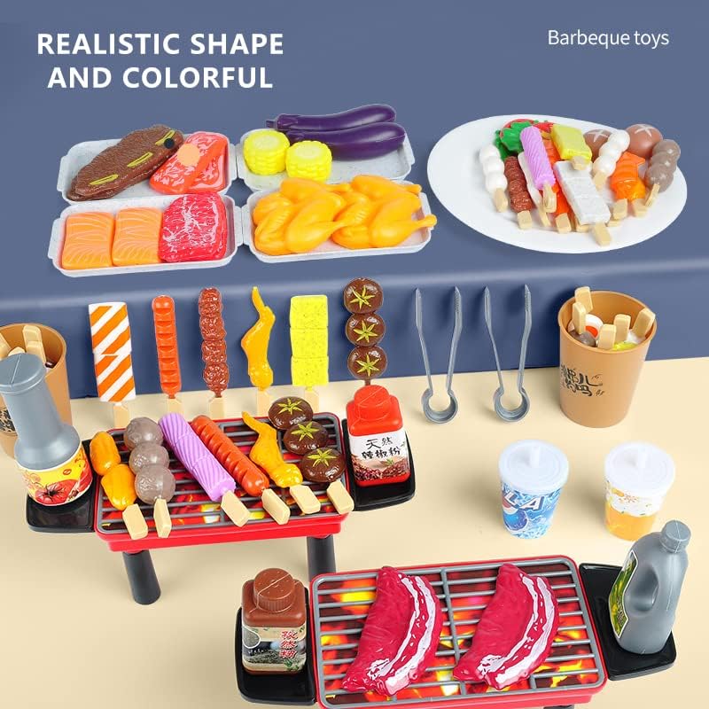 80-Piece Interactive BBQ Grill Playset Toy - Realistic Pretend Cooking Set with Grill Tools & Food Accessories for Kids Ages 3-8, BPA-Free Learning Toys for Boys Girls Toddlers - Image 5