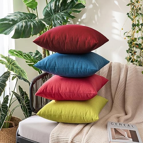 MIULEE Decorative Outdoor Pillow Covers Christmas 18x18 Wine Red - Image 5