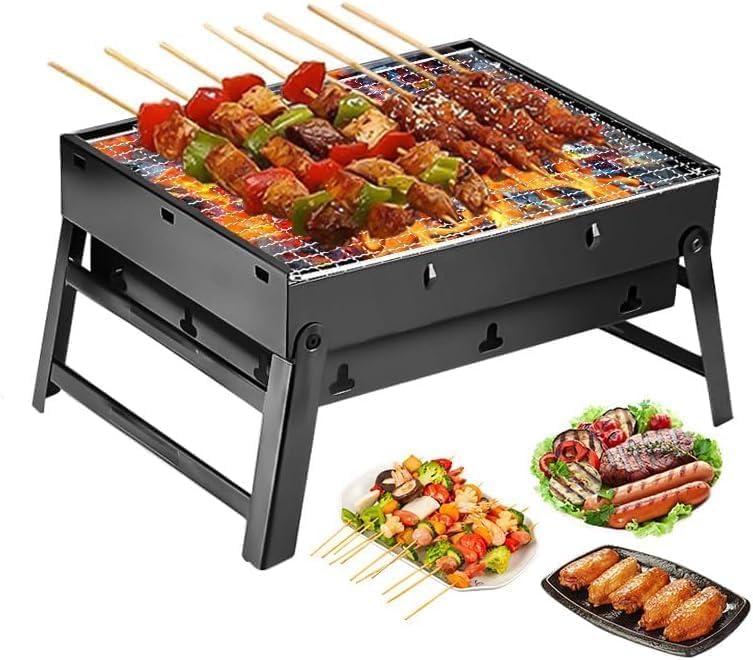 Portable Charcoal Grill Foldable 17" BBQ Charcoal Grill Compact Tabletop Barbecue Grill Small BBQ Grill for Outdoor Travel Backyard Picnic Beach by Unknown
