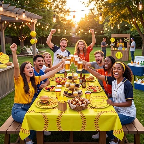 100 Pcs Disposable Softball Party Tableware Set for 25 Guests - Image 5