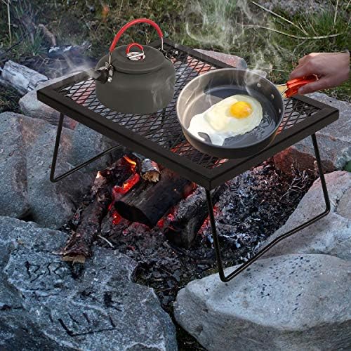 REDCAMP Folding Campfire Grill Heavy Duty Steel Grate, Portable Camp Fire Cooking Racks for Over Fire Pit - Image 6