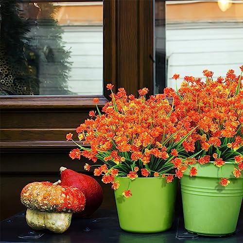 AGIRL Artificial Fall Flowers Outdoor,UV Resistant Fake Mums Porch Decor - Image 6