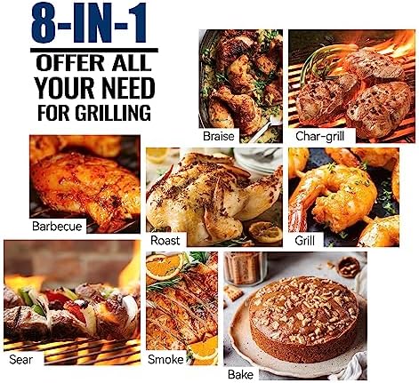 Z GRILLS 2026 Upgrade 8-in-1 BBQ Pellet Grill & Smoker, 697 sq in Cooking Area, PID Auto Temperature Control, 28 lbs Hopper Capacity, Outdoor Grill, Black (Grill Cover Included) - Image 4