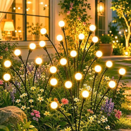 OZS 12 Pack 96 LED Solar Garden Lights, Solar Firefly Lights Outdoor by OZS