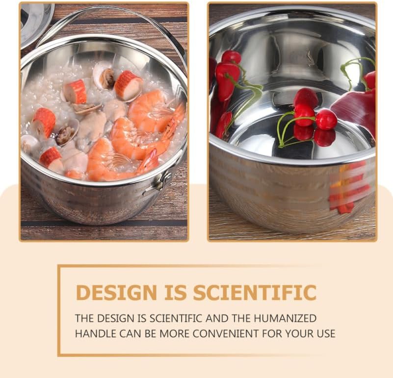 PRETYZOOM Camping Griddle Camping Pot Jacketed Kettle Thicken Child Stainless Steel Thicken Stew Pot Camp Cooking Stainless Steel Cookware - Image 4