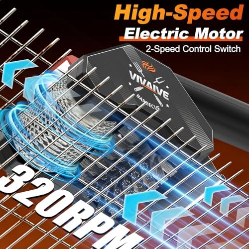 Electric Grill Brush - Dual-Head Cordless Rechargeable BBQ Cleaner with 304 Stainless Steel Chain Roller & Wire Brush | 320 RPM Power Rotary BBQ Scrubber for All Grates - Image 2