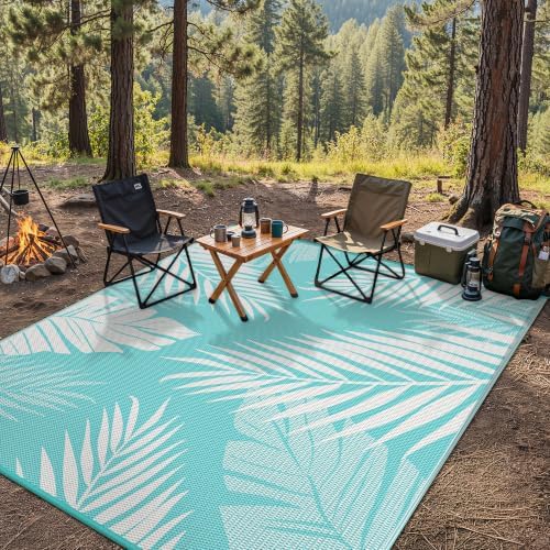 GENIMO Outdoor Rug, Waterproof Plastic Rugs for Patio, 8'x10' Ocean White - Image 5
