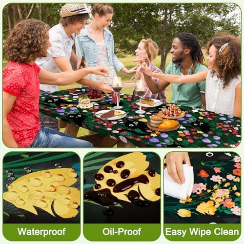 Picnic Table and Bench Cover Set, Waterproof Fitted Elastic Cloth - Image 4