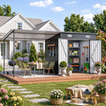 6x4FT Outdoor Storage Shed & Hardtop Gazebo Combo by Breezestival