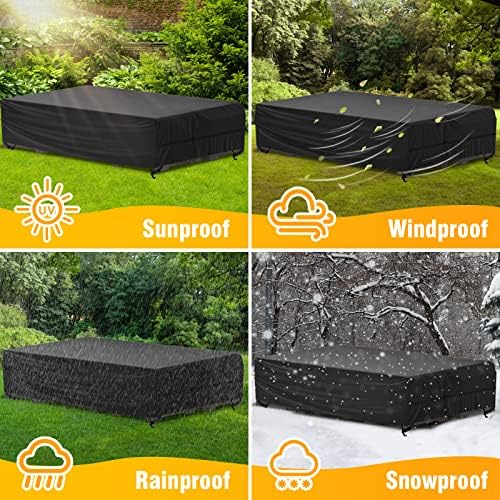 Patio Furniture Covers Waterproof Outdoor Table Cover 126"Lx63"Wx28"H - Image 6