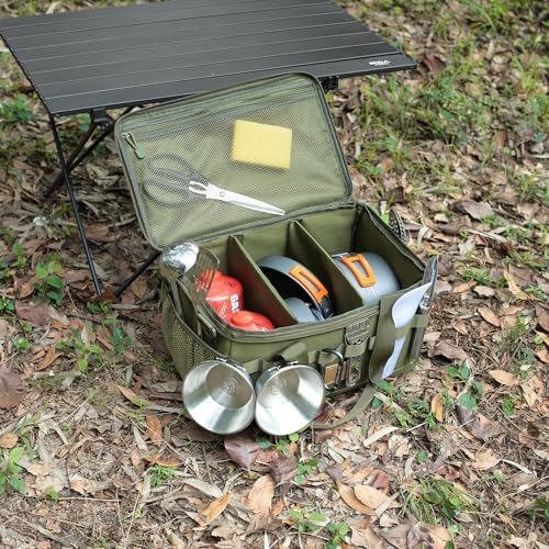 Tactical Camping Storage Bag 18L Utility Tote Bag Camp Kitchen and Trunk Organizer (Army Green) - Image 5