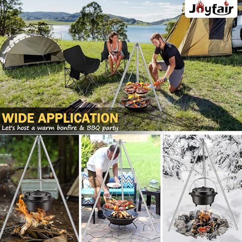 Joyfair Campfire Camping Tripod Grill Grate(17” Dia.), Stainless Steel - Image 6