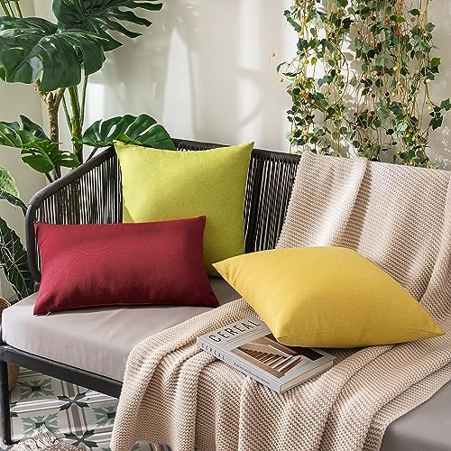 MIULEE Decorative Outdoor Pillow Covers Christmas Lumbar 12x20 Wine Red - Image 4