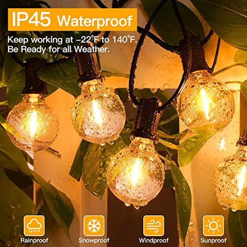 Ollny 150FT Outdoor String Lights, Waterproof Connectable Shatterproof Outside Light with 75 Edison + 4 Spare LED Bulbs Plug in, Patio Lights for Indoor Balcony Porch Camping Deck - Image 3