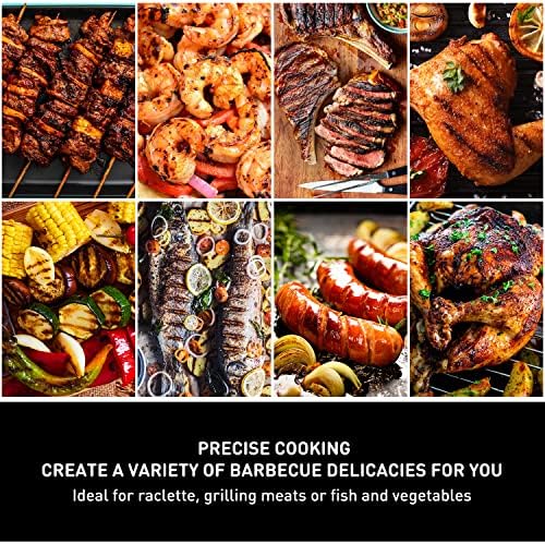 Electric Grill, Techwood Indoor/Outdoor Electric Barbecue Grill, 1600W Portable Removable Tabletop Grill with Adjustable Heat, Double Layer Design for Party, Patio & Backyard (Black) - Image 4