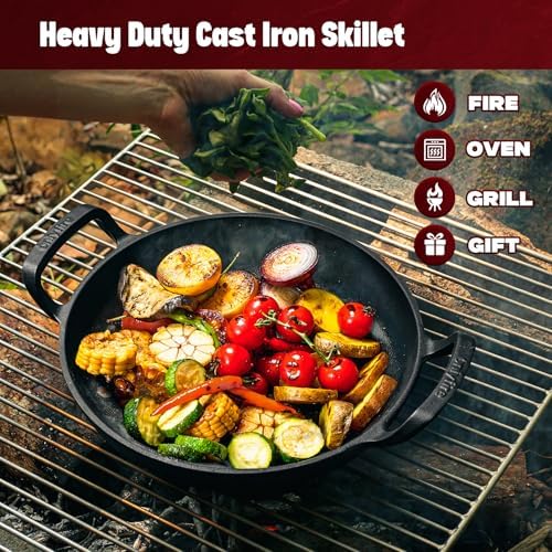 onlyfire Pre-Seasoned Cast Iron Skillet, 10 Inch Frying Pan - Image 4
