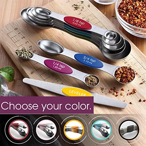 Spring Chef Magnetic Measuring Spoons Set of 8 for Kitchen, Multicolor - Image 6
