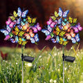 Adecorty Solar Garden Lights Outdoor Waterproof Decorative Solar Lights Outdoor 2 Pack with 44 LED 34 Butterfly Flower Garden Decor Yard Patio Lawn, Gifts for Mother's Day Mom Women by Adecorty