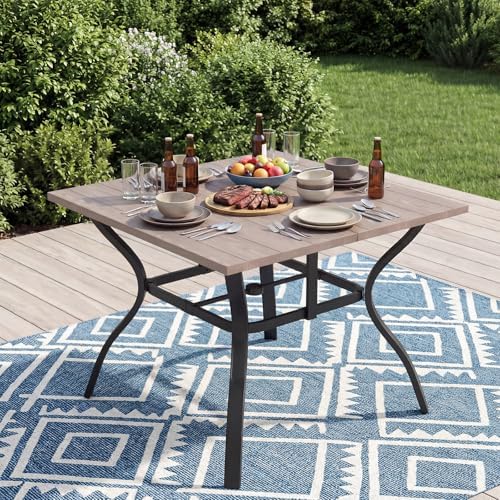 Square Metal Outdoor Dining Table for 4, 37.8”x37.8” - Image 6