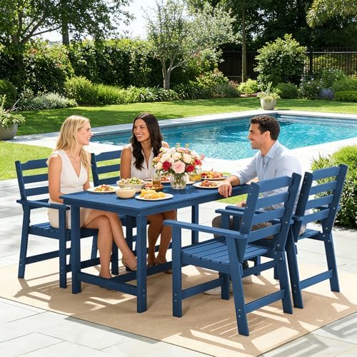 FUNBERRY Outdoor Dining Chairs Set of 4, HDPE Patio Chairs for Outside - Image 7