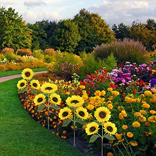 Solar Sunflower Lights Flowers Outdoor Waterproof for Yard Garden Cemetery - Image 7