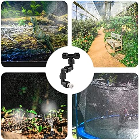 CozyCabin 360° Adjustable Mist Cooling System Nozzles Water Sprayers Connectors, Stainless Steel Misting Nozzles for Pets Reptiles Ecological Garden Patio Greenhouse, 5 Packs - Image 5