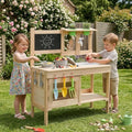 Ktaxon Outdoor Mud Kitchen for Kids, Wooden Play Kitchen Set with Sink by Ktaxon