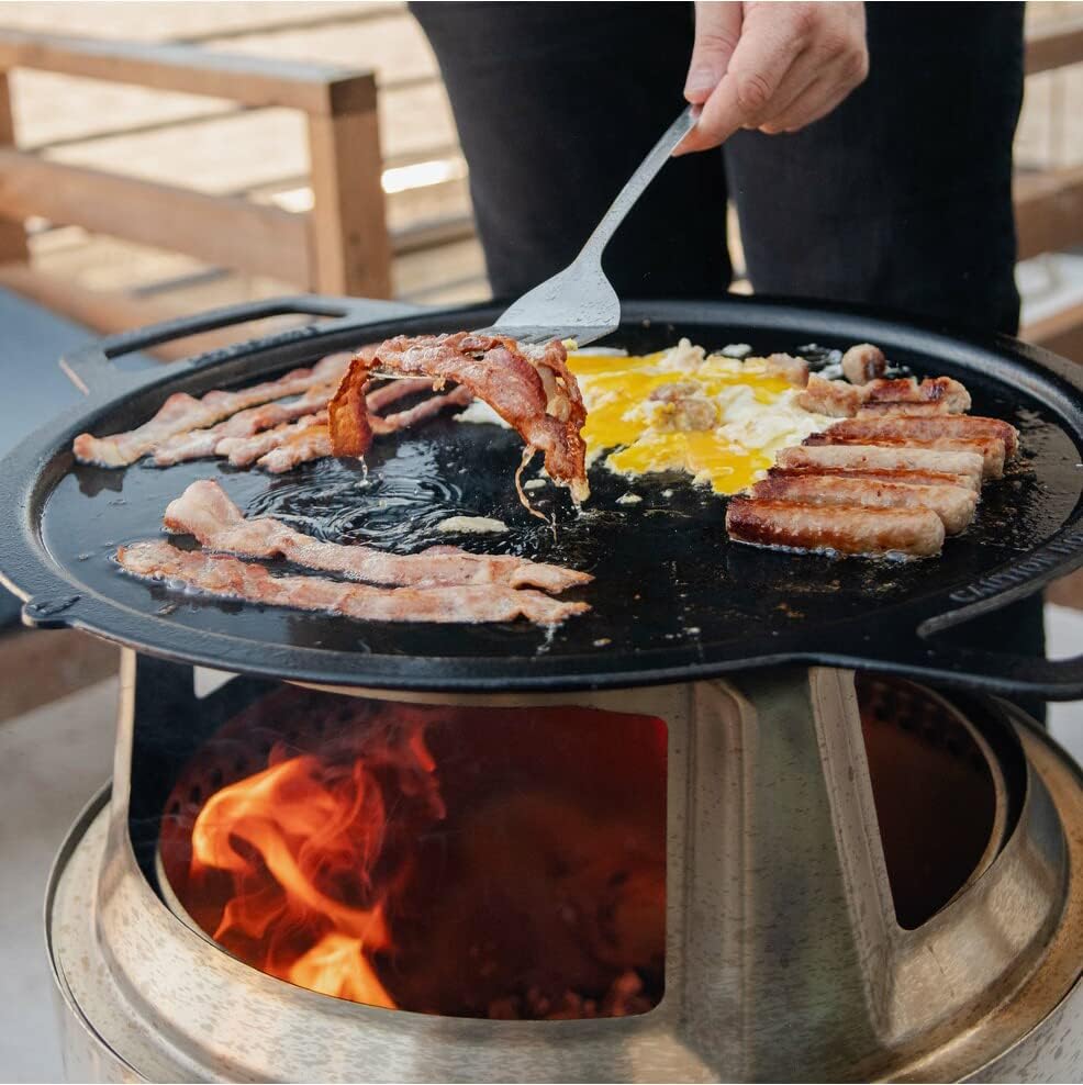 Solo Stove Ranger Cast Iron Griddle Top, Cookware for Ranger fire pit, Fireplace accessory, Cooking surface: 14.25", Weight: 12.5 lbs - Image 3
