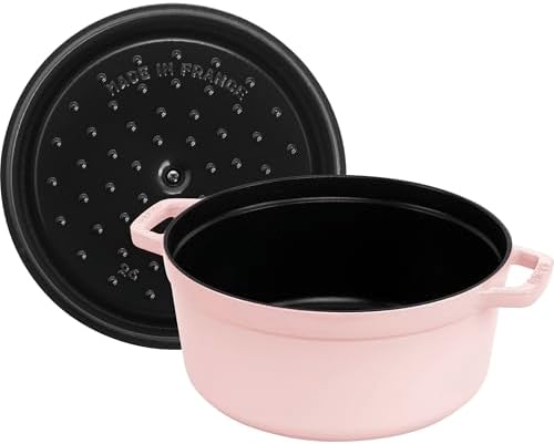 Staub Cast Iron Round Dutch Oven, Made in France, 7-qt, Peony Pink - Image 6