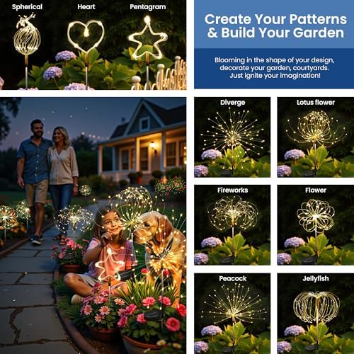 6Pack Solar Lights Outdoor, 120LED Firework Lights - Image 5