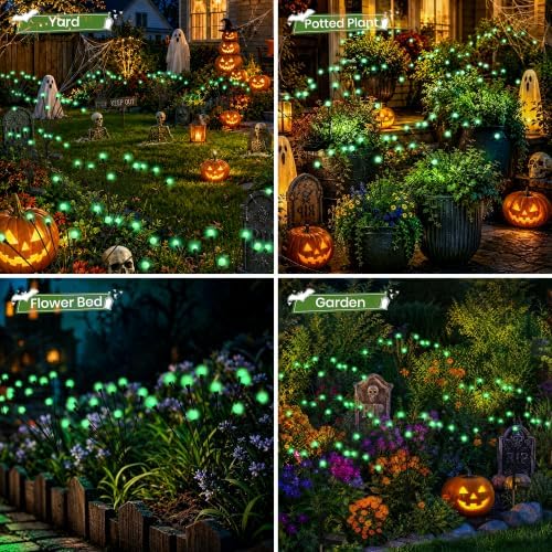 Solar Halloween Decorations (4Pcs 40LED), Green Halloween Solar Lights - Image 5