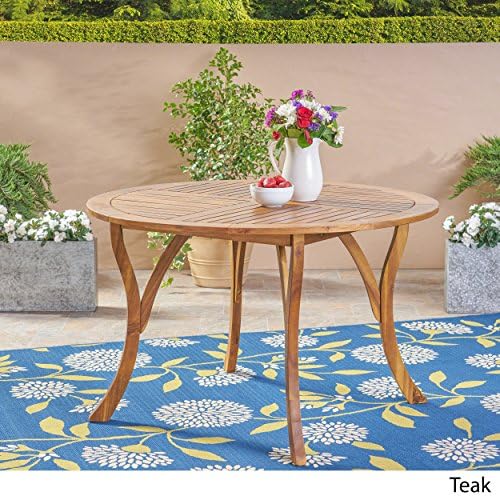 Christopher Knight Home Adn Outdoor 47" Round Acacia Wood Dining Table, Teak - Image 3