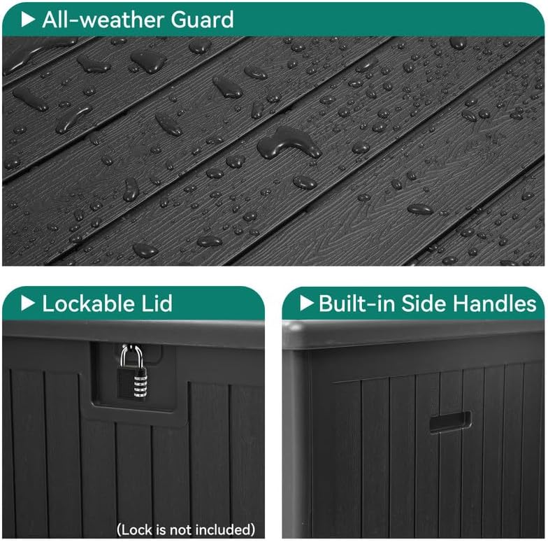 YITAHOME XL 180 Gallon Large Deck Box - Image 3