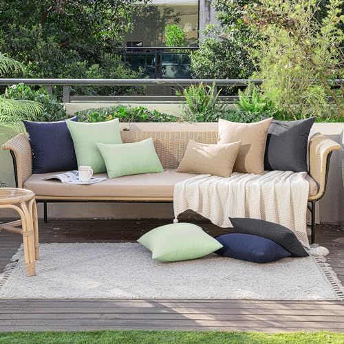 MIULEE Decorative Outdoor Pillow Covers Waterproof 16x16 Light Tan - Image 4