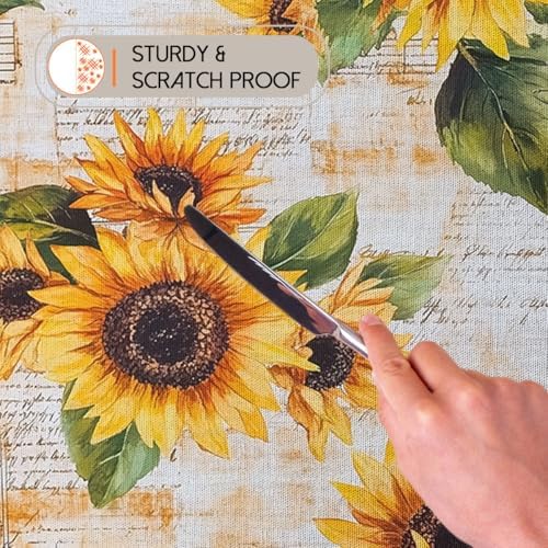 Sunflower Tablecloth 60x60 Inch Square Rustic Orange Floral Yellow Country Tablecloths Polyester Table Cloth for Holiday Parties Kitchen Dining Indoor Outdoor - Image 5