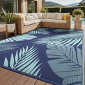 GENIMO Outdoor Rug, Waterproof Plastic Rugs for Patio, 9'x12' Navy Green by GENIMO
