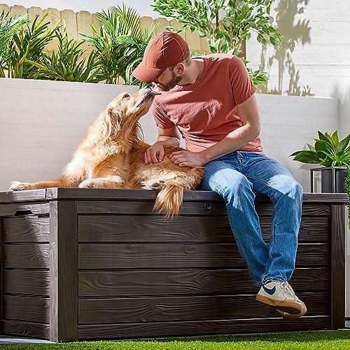 Keter Westwood 150 Gal Outdoor Storage Box for Patio and Pool Accessories - Image 2