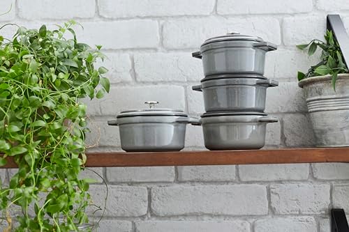 Staub La Cocotte Round 40509-304 Pico Cocotte Round Gray 7.9 inches (20 cm) Two-Handed Cast Enameled Pot, Waterless Cooking, Induction Compatible, For Up to 30 Days of Trial - Image 6